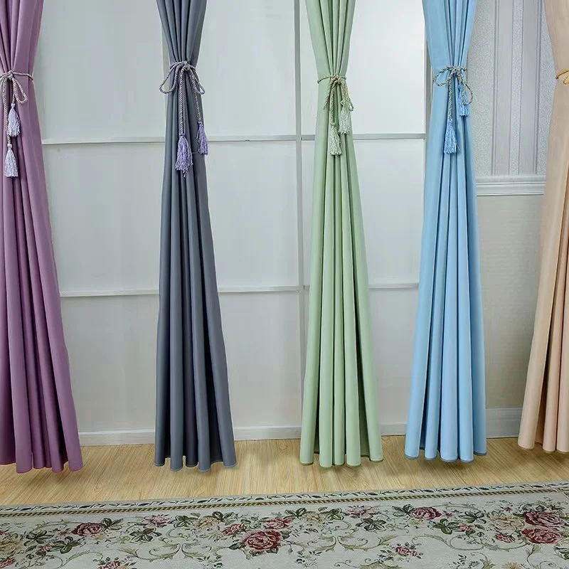 High Quality Fabric Curtain Wholesale High Density Solid Curtain Fabric Blackout Curtain Cloth Living Room