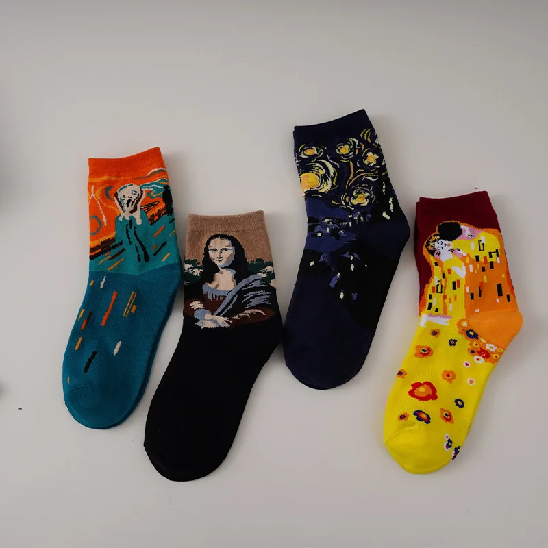Designer Funny Cartoon Socks Personality Colorful Novelty Street Style Crew Socks Funny Cotton Mid Tube Movie Socks For Women