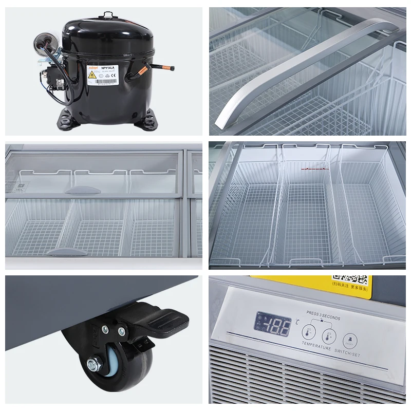 Commercial drink chiller Island fridge auto defrost