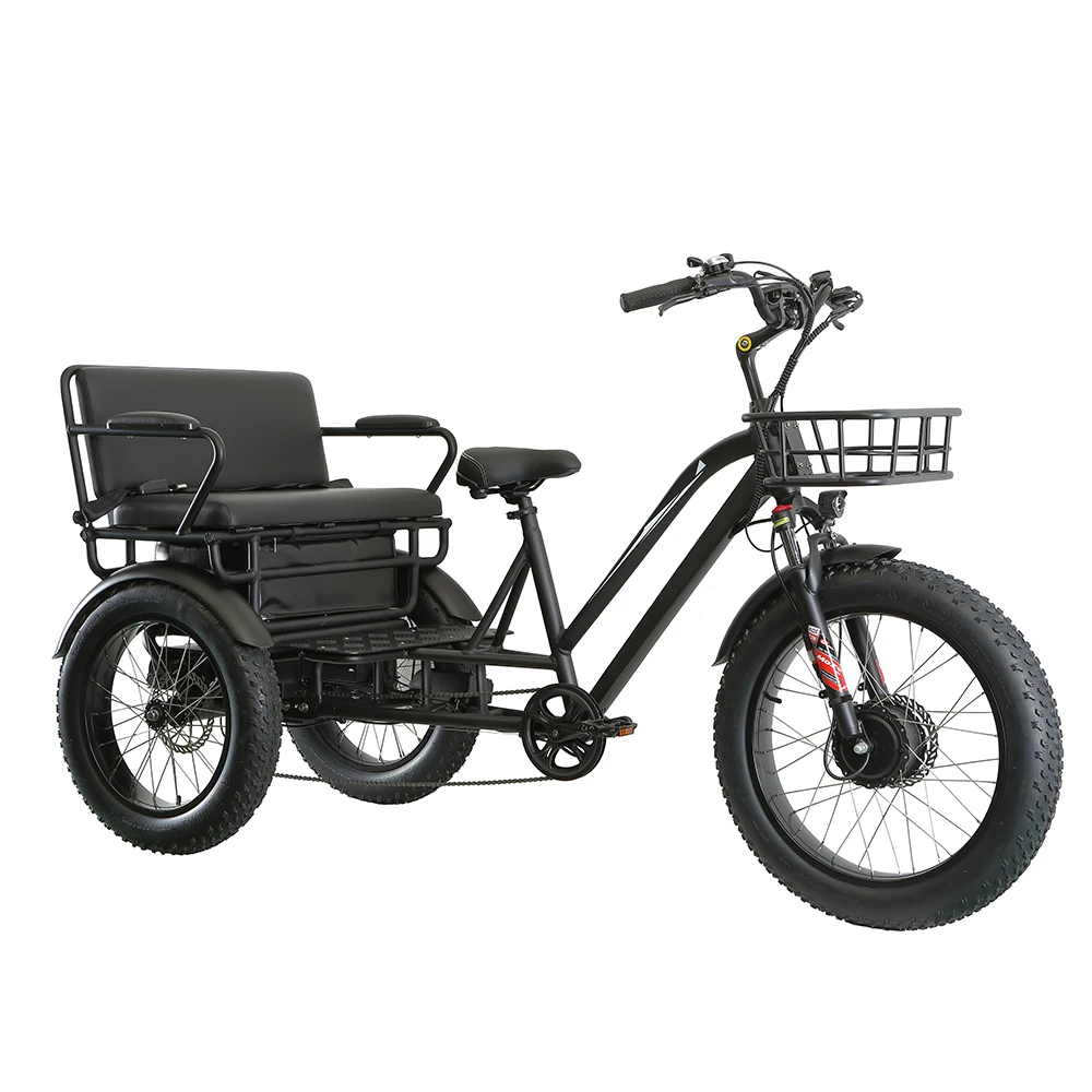 Wholesaler Adults 750w/500w Bafang Fat Tire Cargo Electric Chinese 3 Wheel Electric Bicycle
