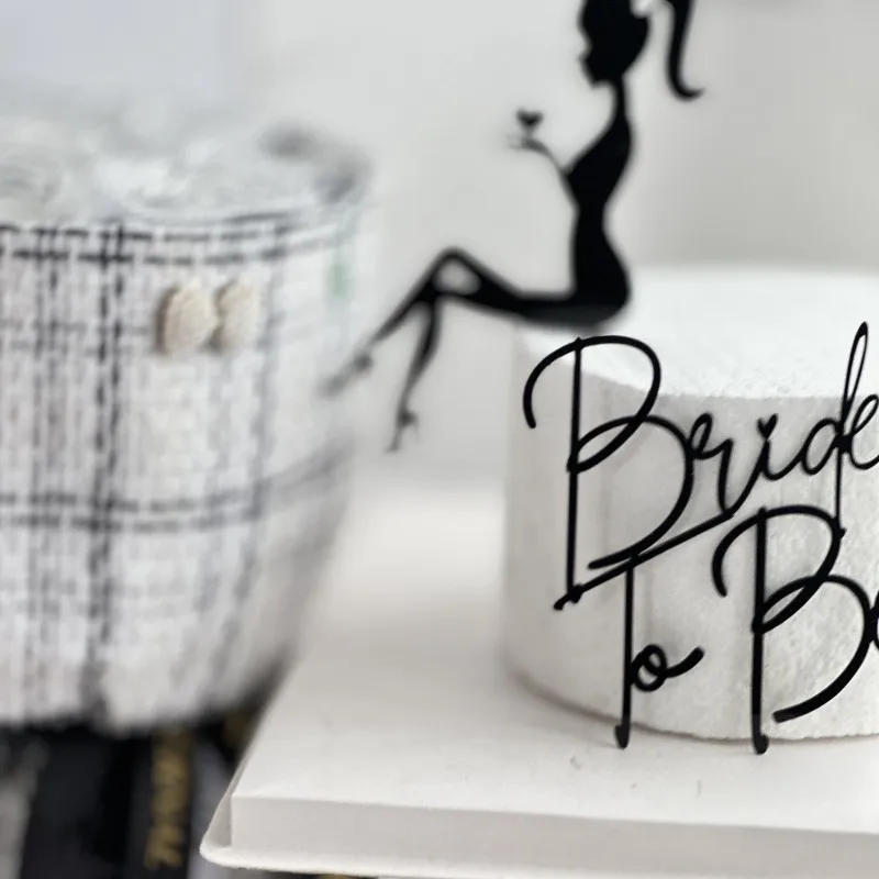 Beautiful girl love acrylic wedding bride to be cake side acrylic cake decoration Cake Topper Suppliers