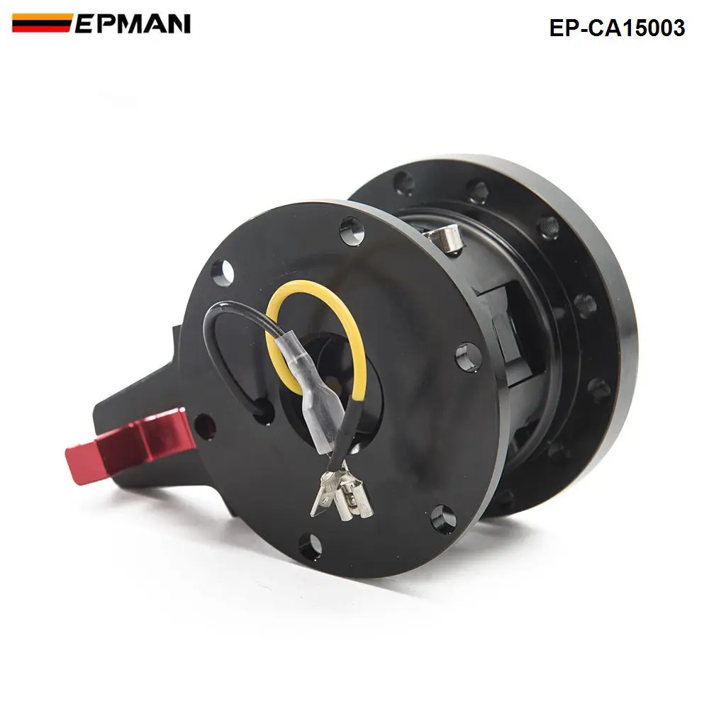 EPMAN JDM Racing Quick Release Tilt Steering Wheel System With Lock Black Universal Tilt Steering Wheel Hub EP-CA15003