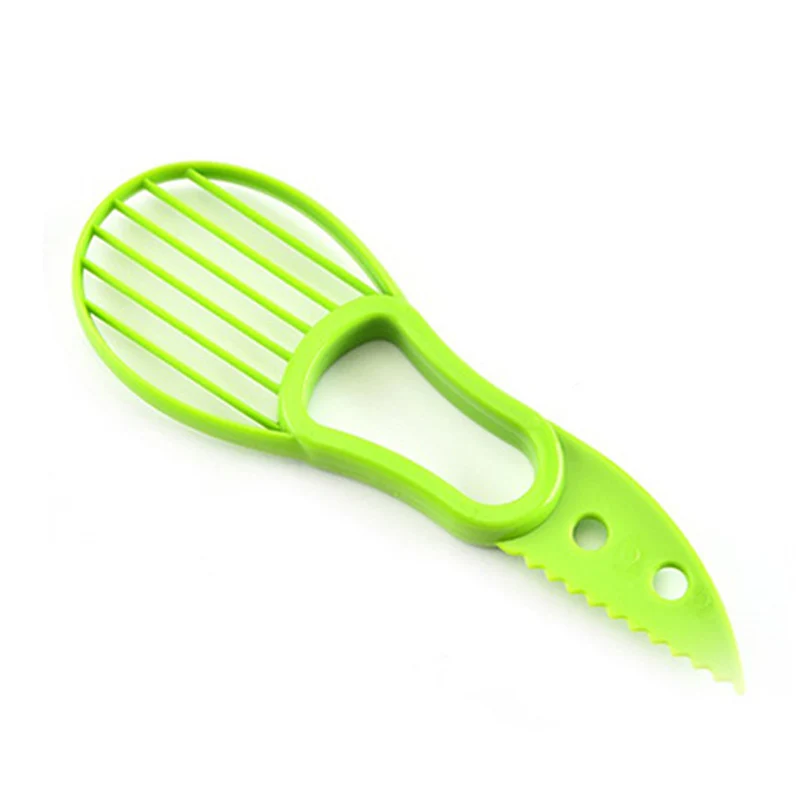 Plastic Green 3 in 1 Fruit Corer Slicer Peeler Pitter Knife Cutter Avocado Spoon Gadget Tool
