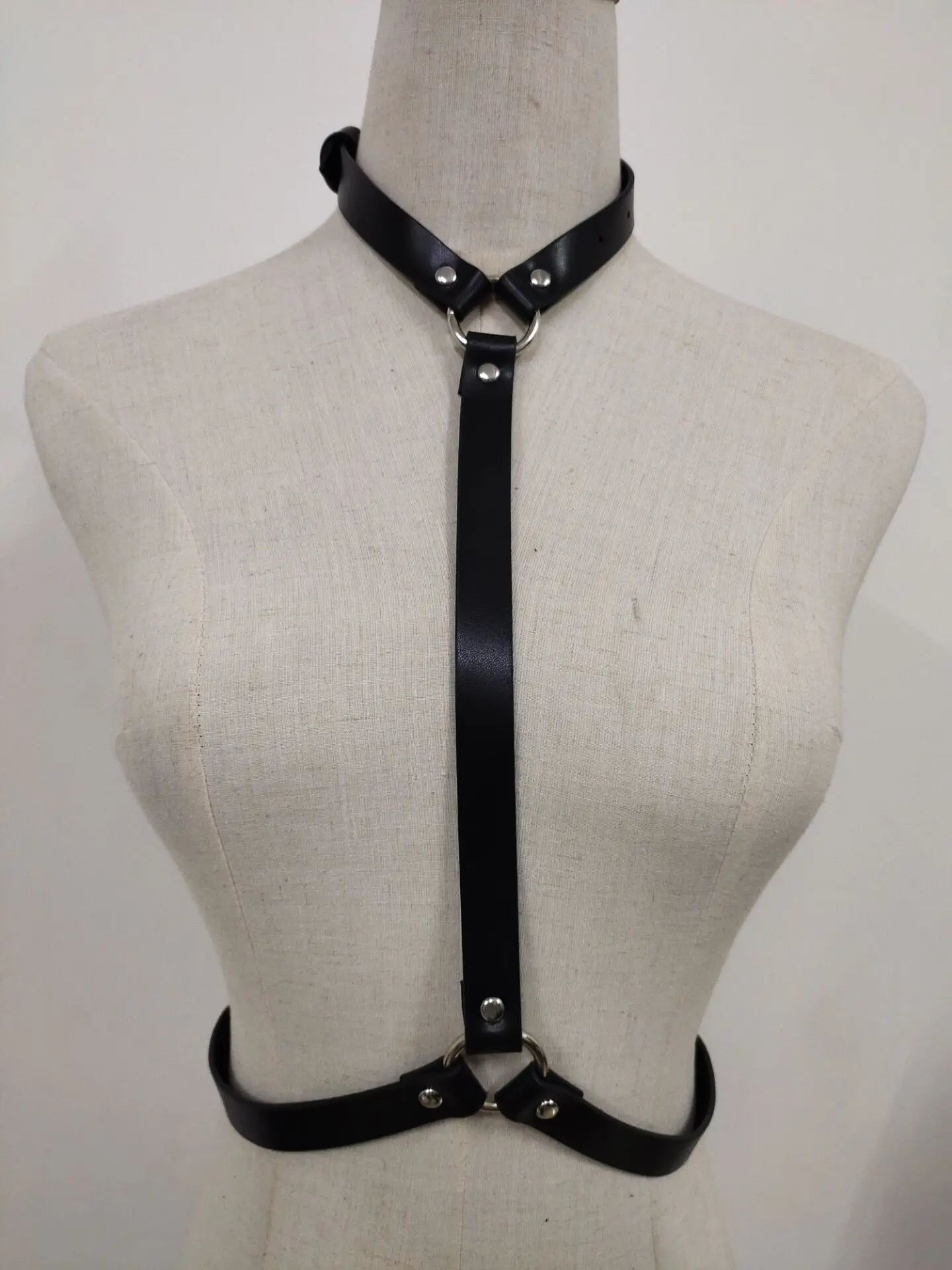 plus size cupless hollow out body cage leather harness bra sexy lingerie bondage underwear