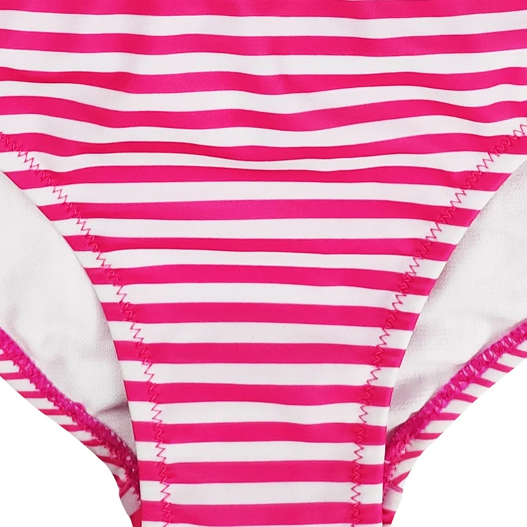2023 New Arrival Natucare little girl micro striped girls swimsuit two piece shiny bikini swimwear for children