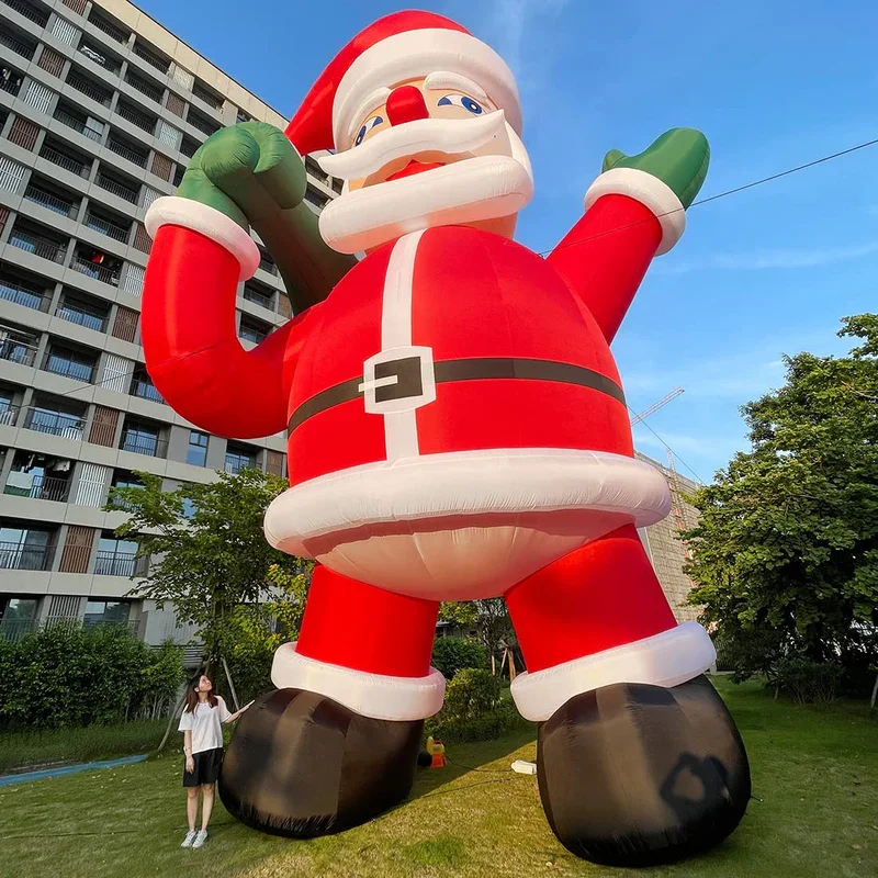 China Factory 40ft Giant Christmas Inflatables Blow Up Yard Decorations Inflatable Santa Claus For Holiday Xmas Patio Lawn