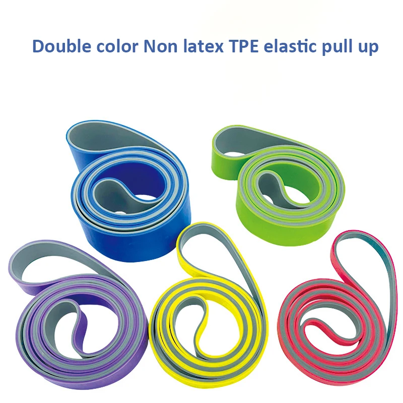 Hot 41inch double color Non latex TPE elastic pull up assisted super long resistance bands loop for fitness