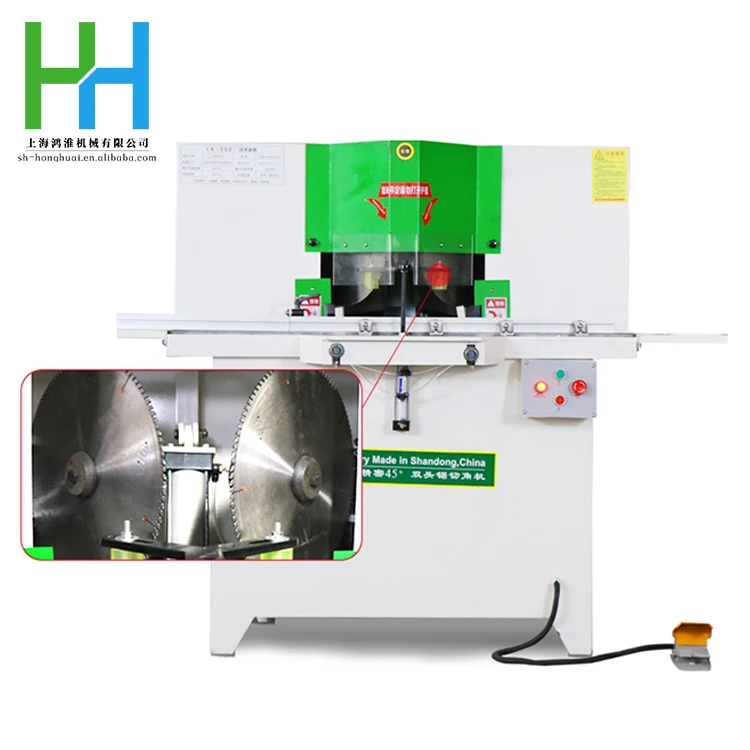 High precision industrial grade miter wood door and window frame 45 corner frame double head sawing machine