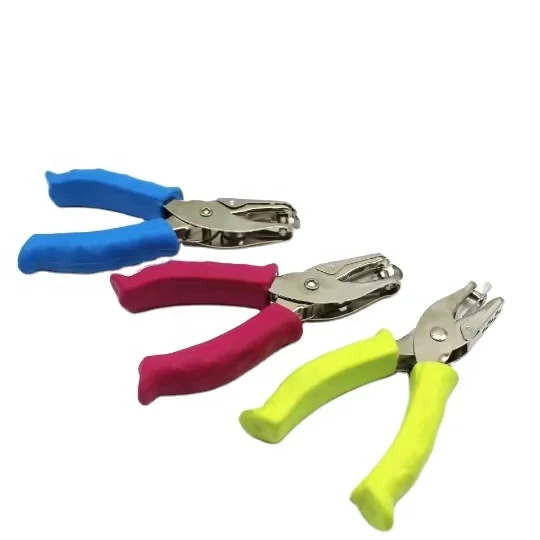 6MM Hand-held round hole punch pliers Single hole color rubber handle paper punching machine