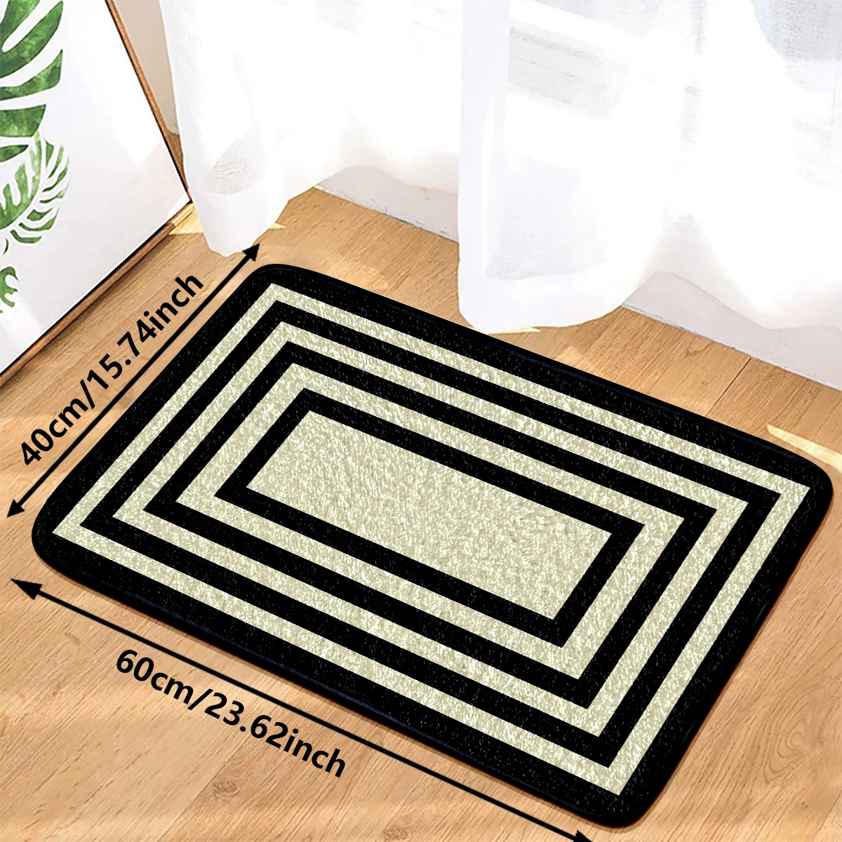 Modern Minimalist: Factory Direct Black Rectangular Pattern Faux Cashmere Rugs - Perfect for Home, Custom Sizes, Multi-Purpose