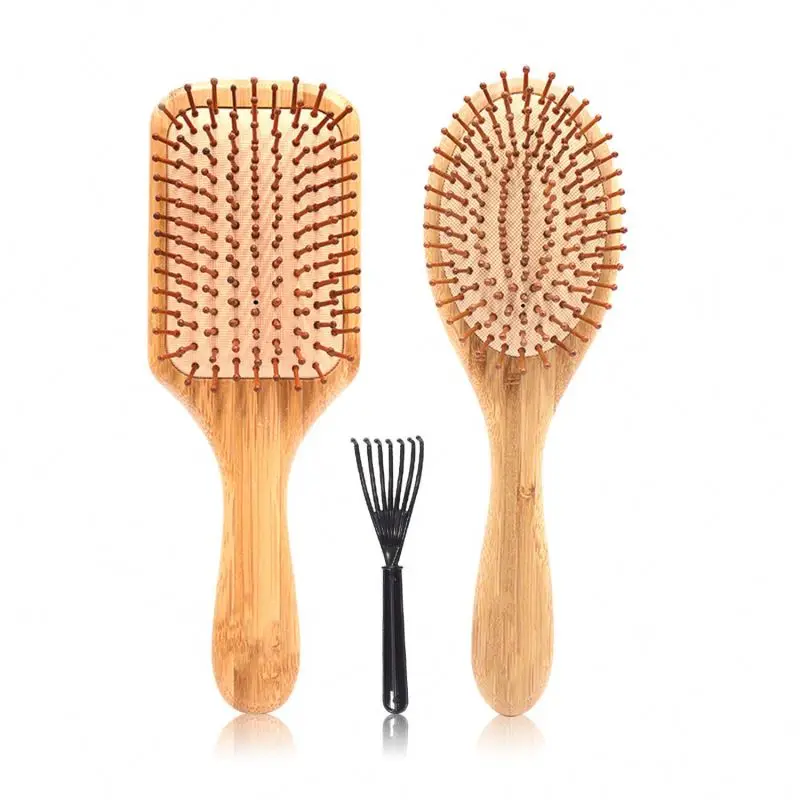Scalp Massaging Brushes Wholesale Detangling Bamboo Handle Decanter Cabello De Bamb Cepillo Redondo Para El Pelo Hair Brush