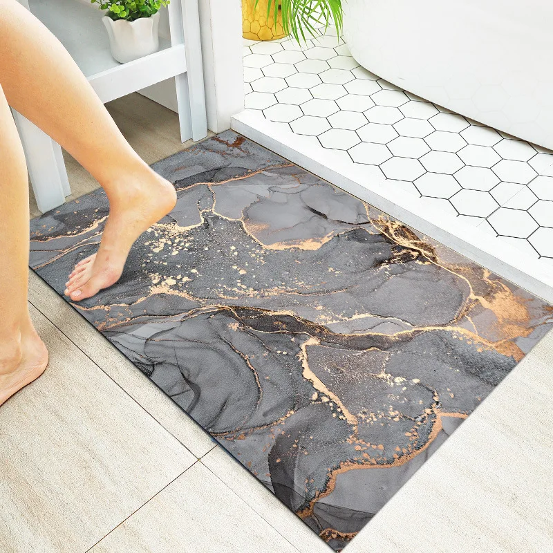 LANDOO Custom Size Skin Non Slip Super Absorbent Floor Mat Bathroom Waterproof Quick Dry Diatomite Bath Mat