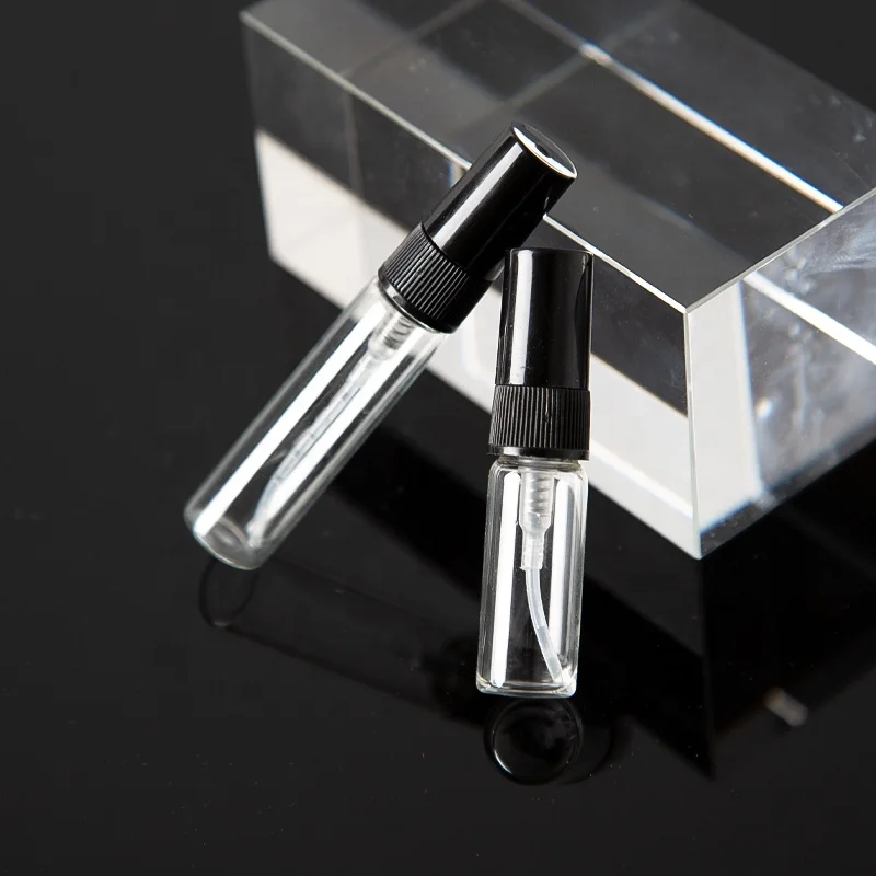 2ml/5ml/8ml/10ml empty portable bottle glass vail spray bottle with custom box white black silver gold cap