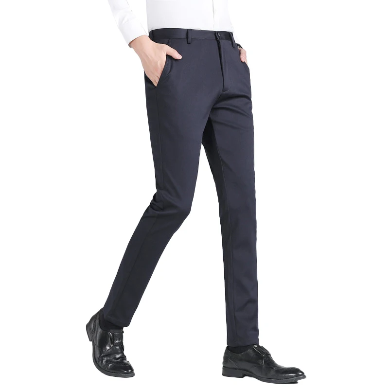 wholesale mens slim fit dress pants high quality straight office trousers for men