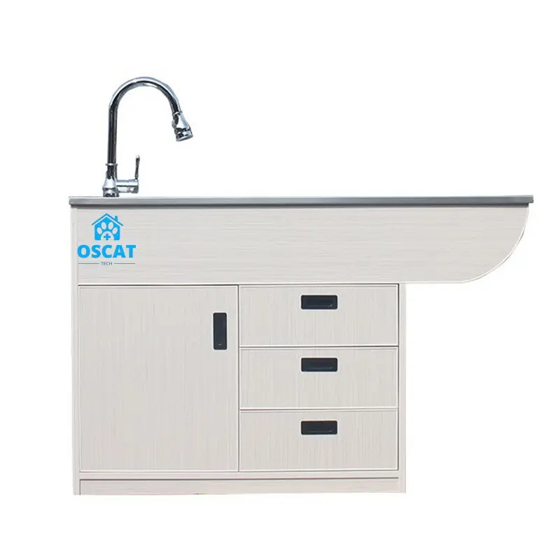 OSCAT  Good Price 304 Stainless Steel Veterinary Surgery Table Veterinary Equipment Vet Disposal Table For Clinic
