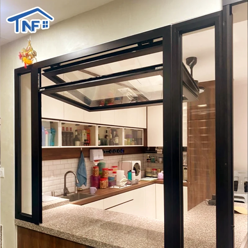 NF Vertical Folding Window Aluminium Bi Fold Window Fold Up Glass Windows