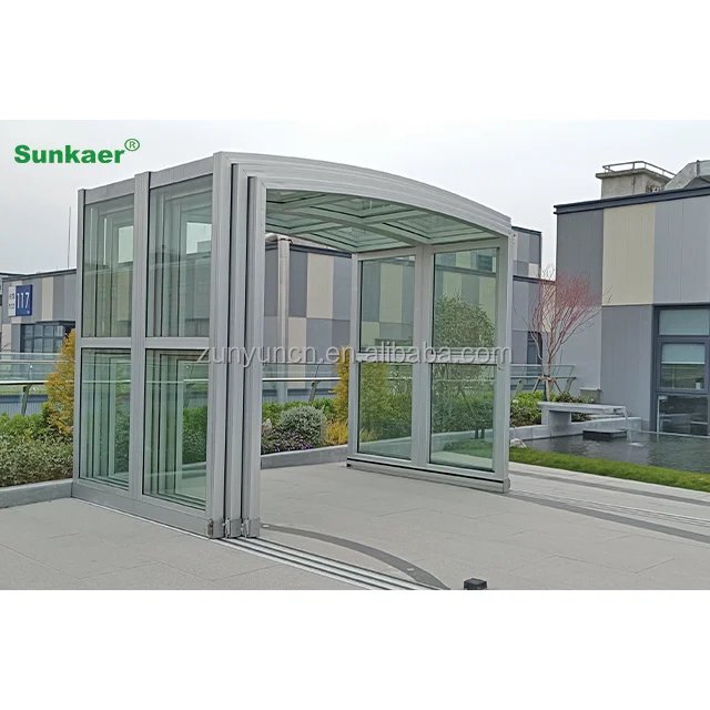 strong wind resistance outdoor sunroom Aluminium Patio Cover gazebo outdoor waterproof balcony privacy screen cover gazebo cover