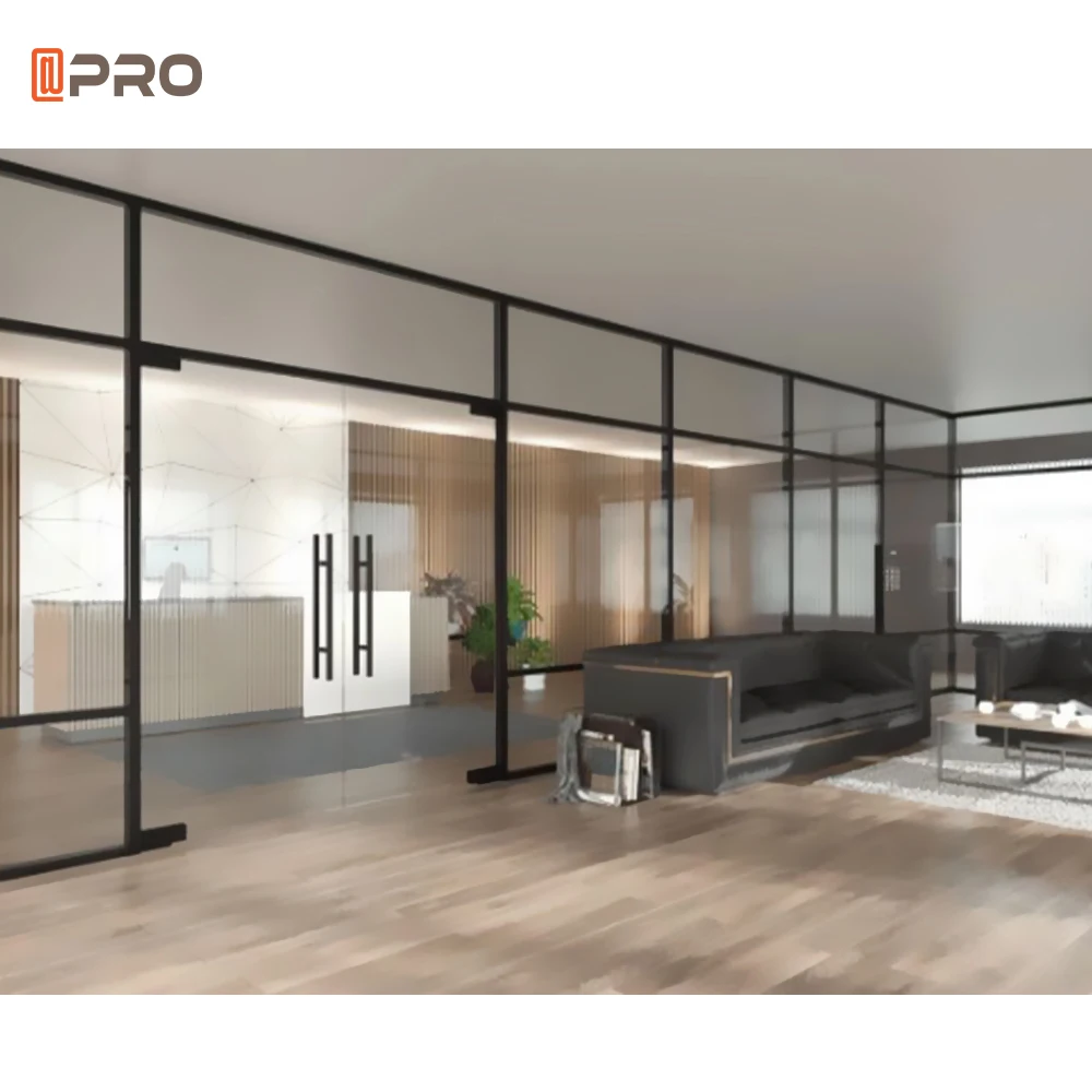 APRO 2024  Modern full height office partition Lowe 12mm glass office acoustic partition clear office partitions
