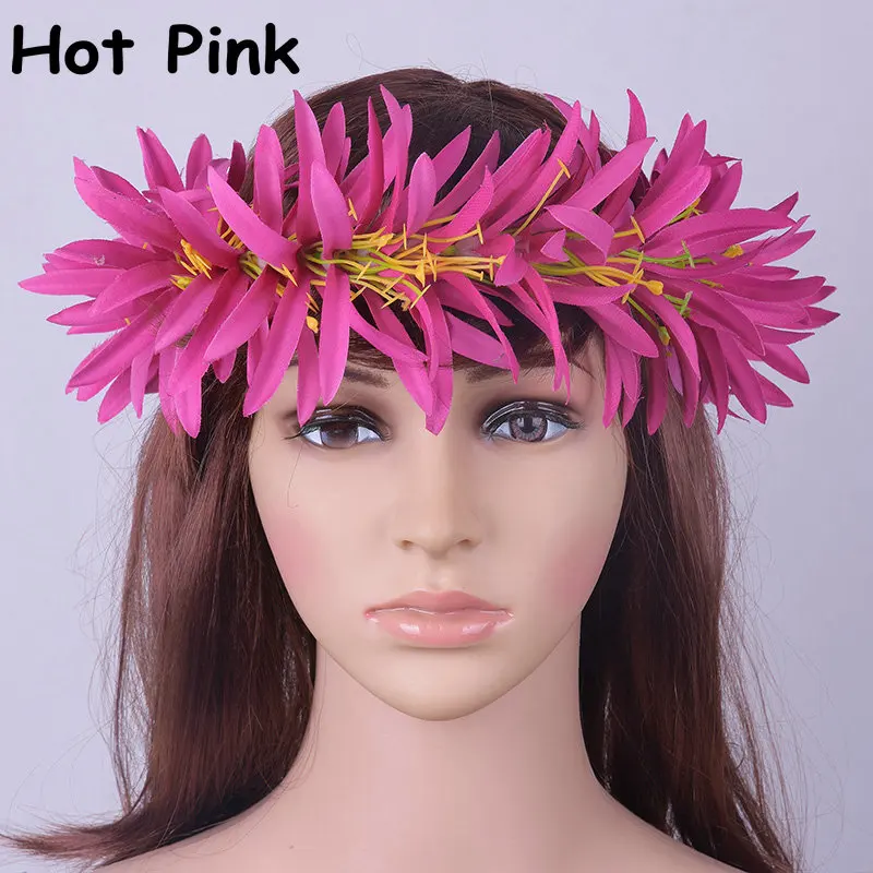 Flower Headband Tropical island spider lily elastic hair Accessories Haku Hula Dance wear foam hair pick clip multi colors