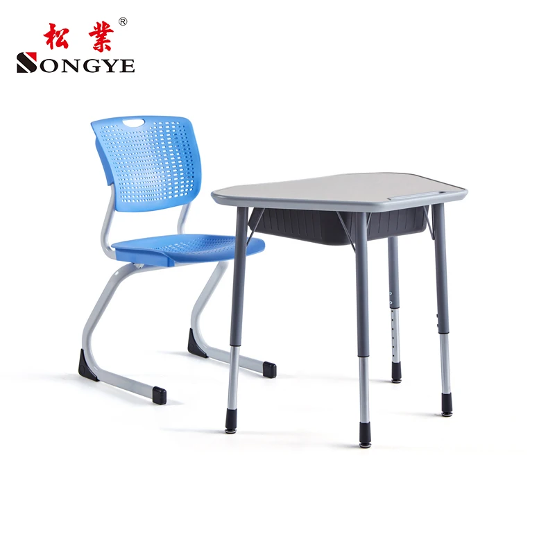Manufactures Pupils Attached School Desk Combined School Chair With Desk