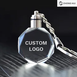 Factory Wholesale game  Logo Key chain Custom  healing k9  crystal led  Keychain with led