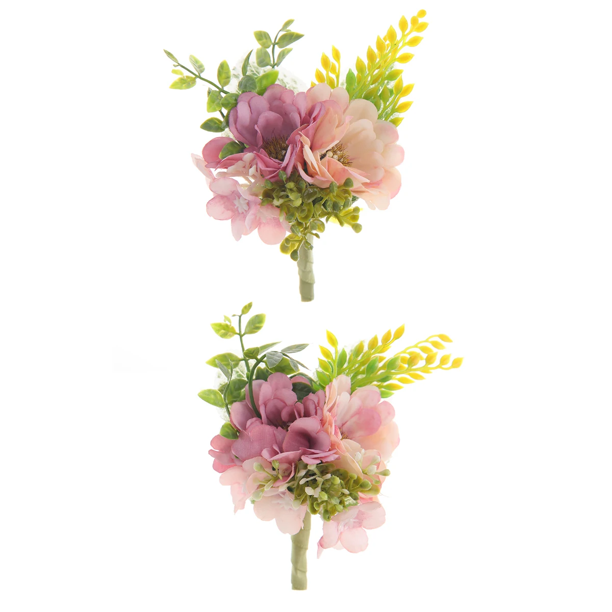 Bridal Blooming Multi-color Artificial Flower Groom Corsage Green Leaf  Wedding Brooch