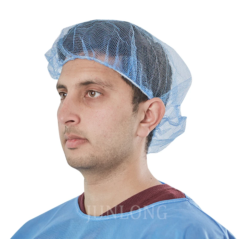 Junlong Non Woven Hair Net Disposable  Nylon Mesh Hair Net Cap  Nylon superfine stealth hairnet,Wig protection network