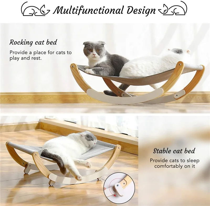 Spot pet cat bed wooden swing bed cat hammock elegant design home pet bed