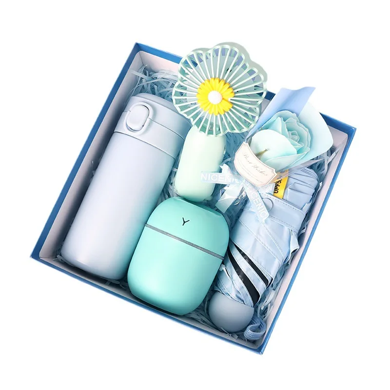 Umbrella Vacuum Christmas Gift Thermos Gift Set Towel Diary Souvenir Items Giveaways with Logo Anniversary Birthday Business