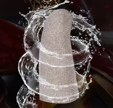 Silver Fiber Mobile Gaming Finger Sleeve Non-Scratch Sensitive Gaming Finger Thumb Sleeve