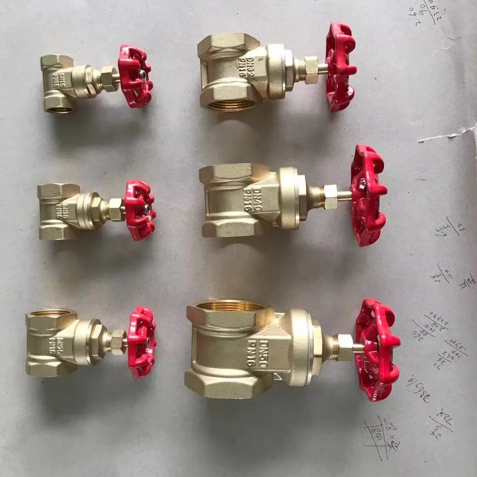 DN15 Brass Rotary Knob Lock BSPP G1 / 2 Rotary Vane Valve 232PSI for Water Oil Gas with Red Head Handle Reusable Packaging