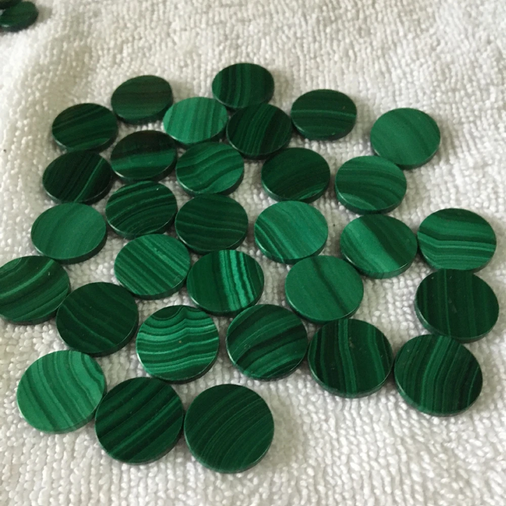 Hot sale natural green malachite disc coin shape malachite