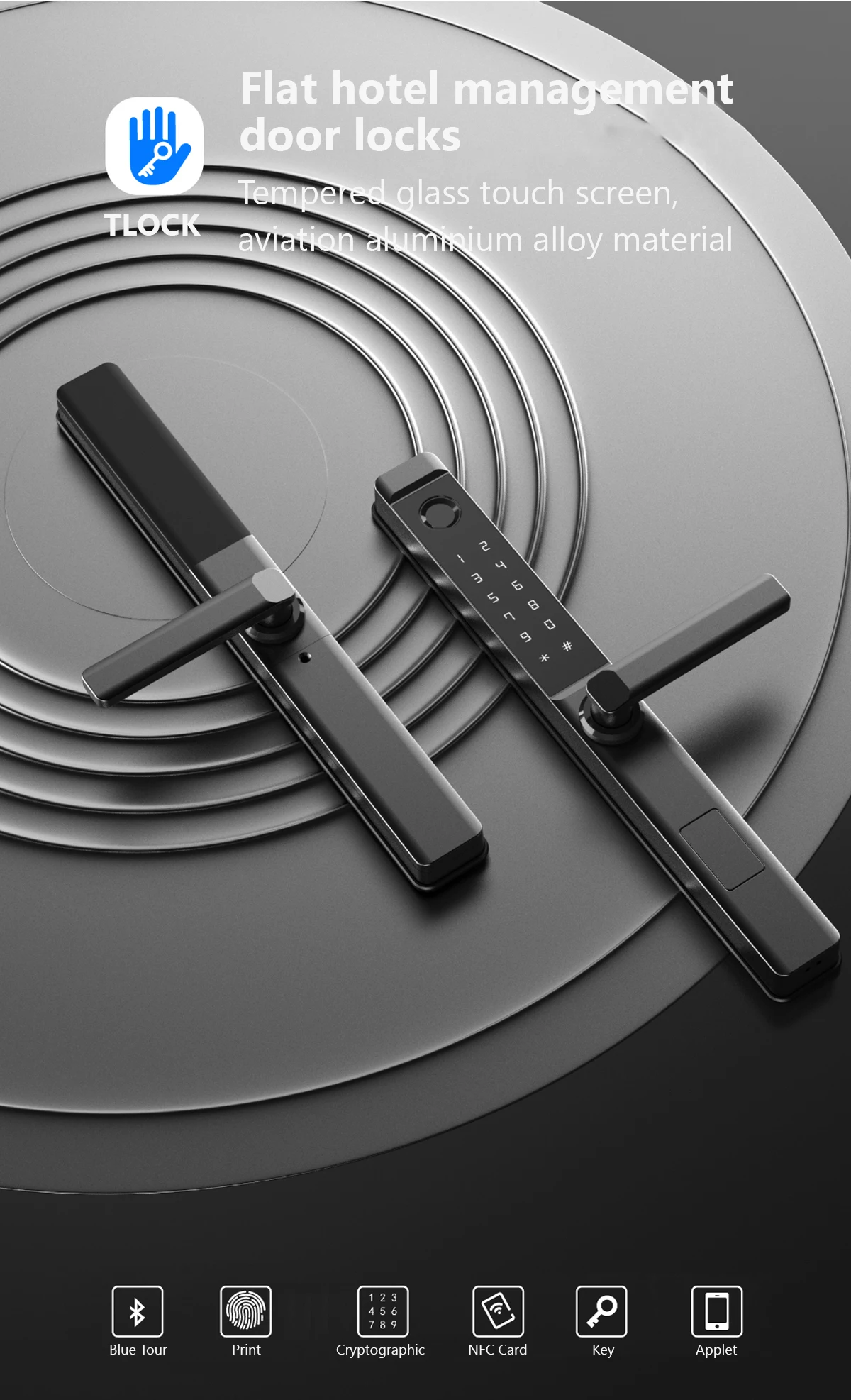 TUOAN TT-F9 2024 New Arrival Slim Smart Door Lock with Fingerprint TT lock Aluminum Alloy Electric Door Lock Smart