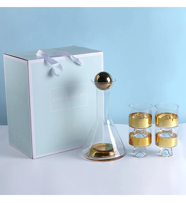 European style triangular pot vintage glassware bar glassware water carafe with glass vintage