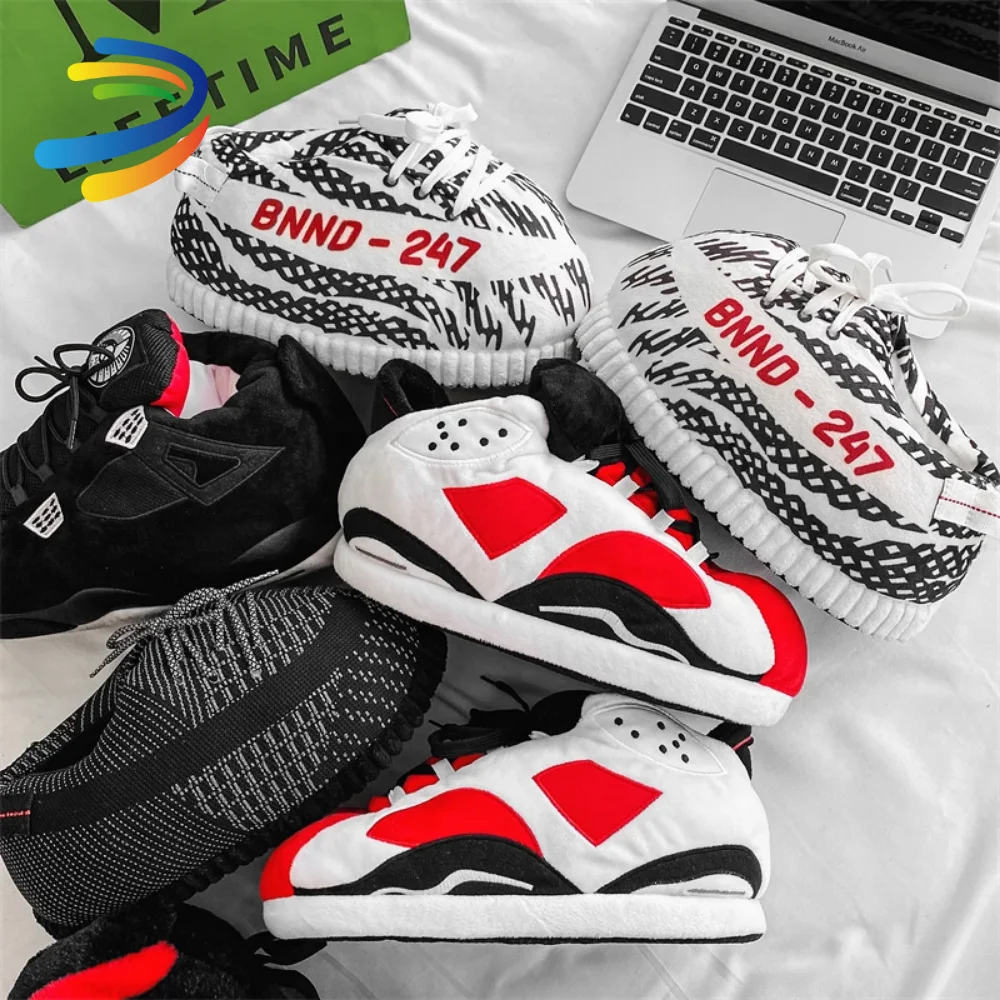 dropshipping product 2024 Plush Sneaker Slippers Hot Selling Sneaker Slippers One-Size House Sneaker Slippers