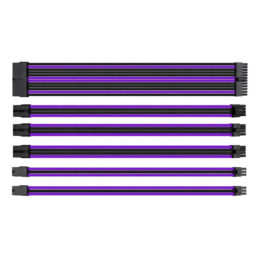 ATX Cable Power Supply Adaptor Connector cable  with Cable Comb 6 Pieces Set 24 Pin 8 Pin 6 Pin.