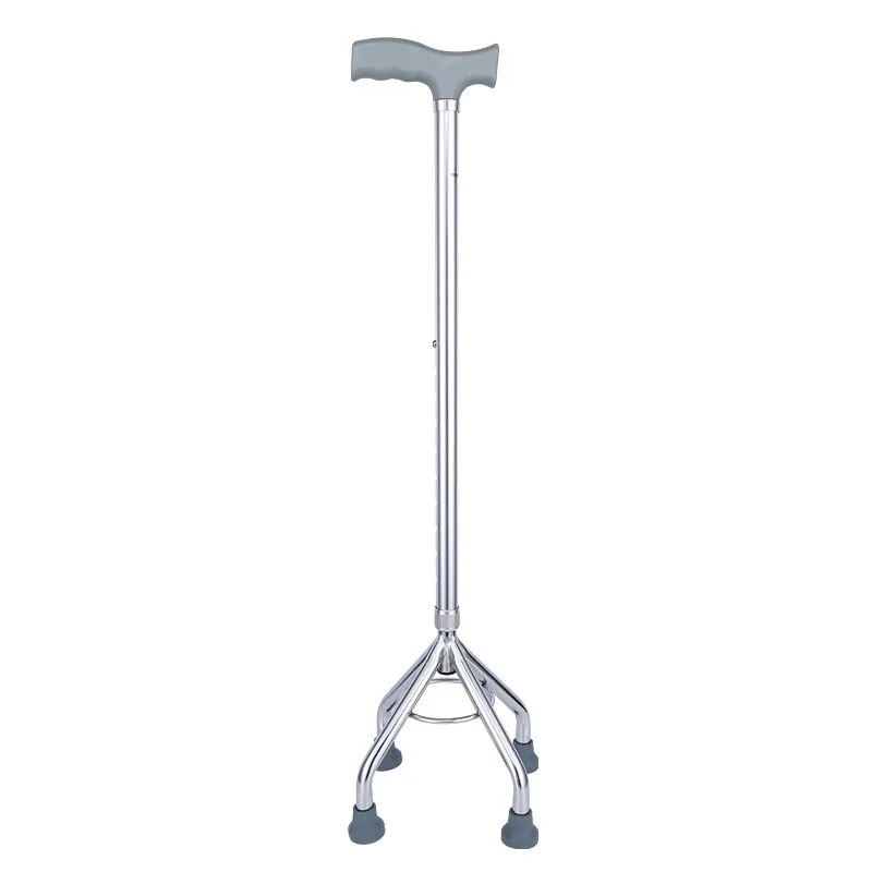 Elderly Walking Stick Telescopic Aluminum Alloy Four-legged Crutches For Non-slip Cane Adjustable Multifunctional Walker