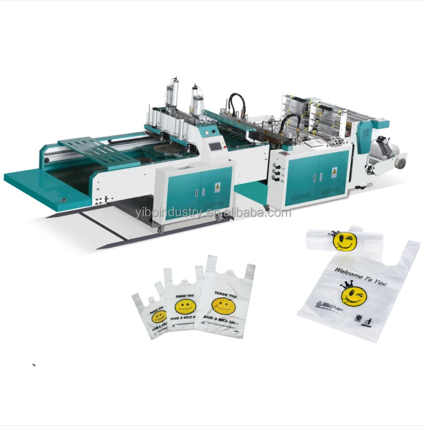 Automatic Servo Drive Polyethylene Bio Degradable Plastic Bags Making Machines T-Shirt Shopping Bag Making Machine Price