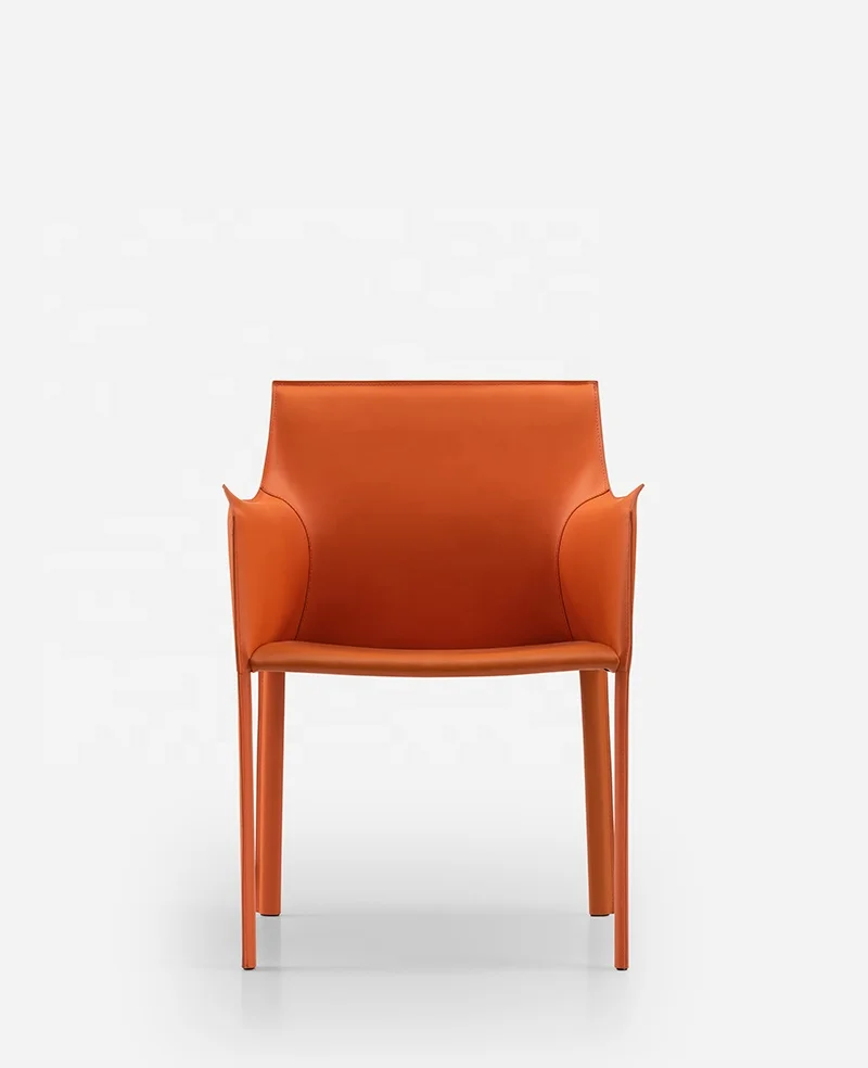 New Design Saddle Leather Upholstery Restaurant Chairs Restaurant Furniture with Arm