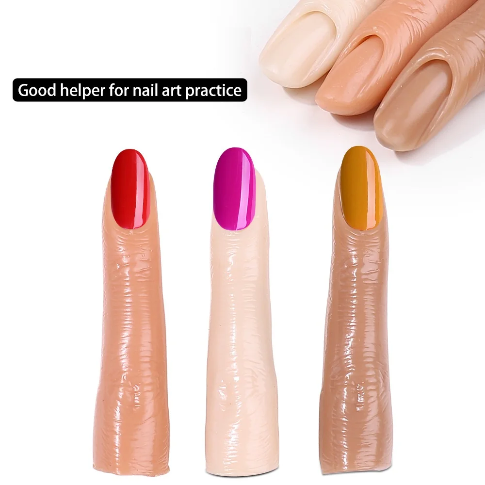 Simulated Silicone Fake Finger Joint Bendable Professional Flexible Training Artificial Display Nail Art Practice Finger Model
