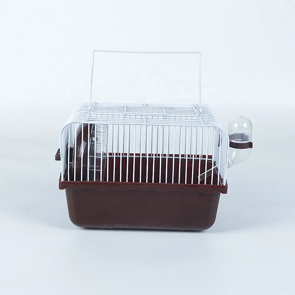 Metal pet cage golden bear double-story villa castle house platform slide water drinking bowl hamster supplies