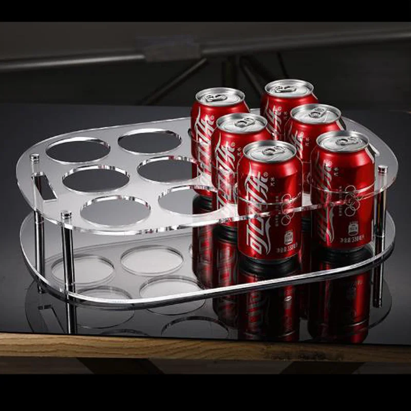 Fresh fruit juice cold drink display stand transparent acrylic rack milk tea beverage shop promotional display box