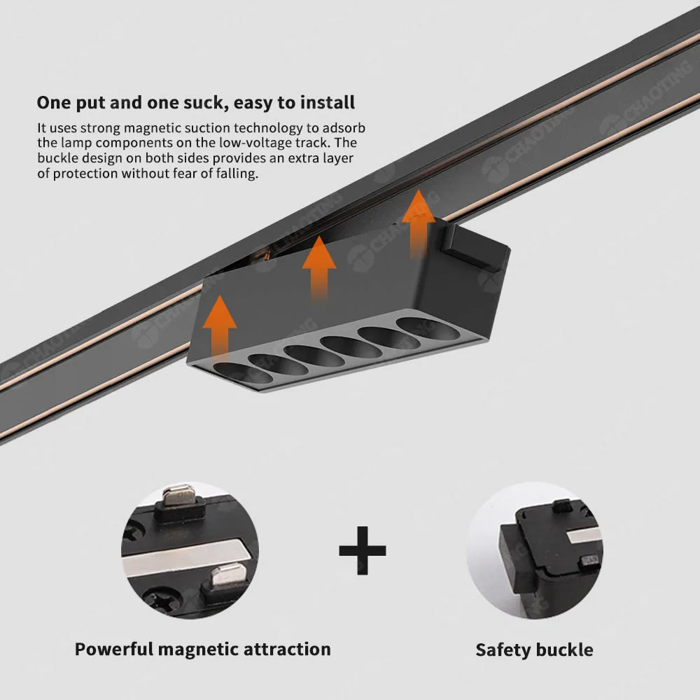 Ultrathin Surface Mounted Track 48V Linear Ceil Led Track Spot Light 1M 1.5M 2M 3M Ultra Slim 4 Wires Magnetic Rail Light System