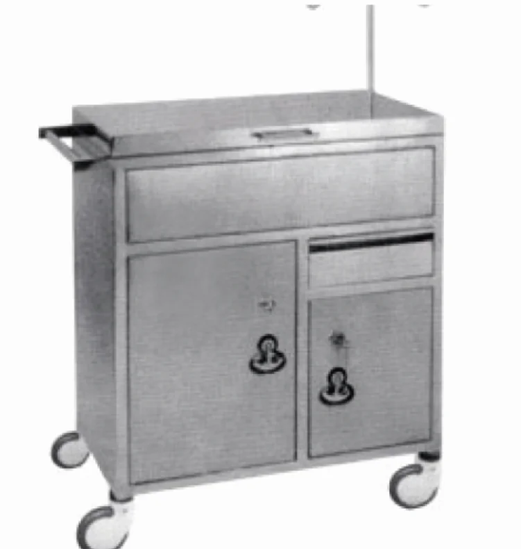 Mobile Furniture Stainless Steel Patient Transport Emergency Resuscitation Hospital Trolley