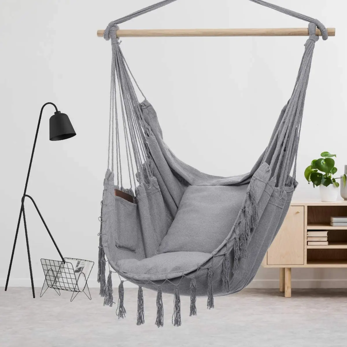 Armrest Cotton Hanging Hammock Chair