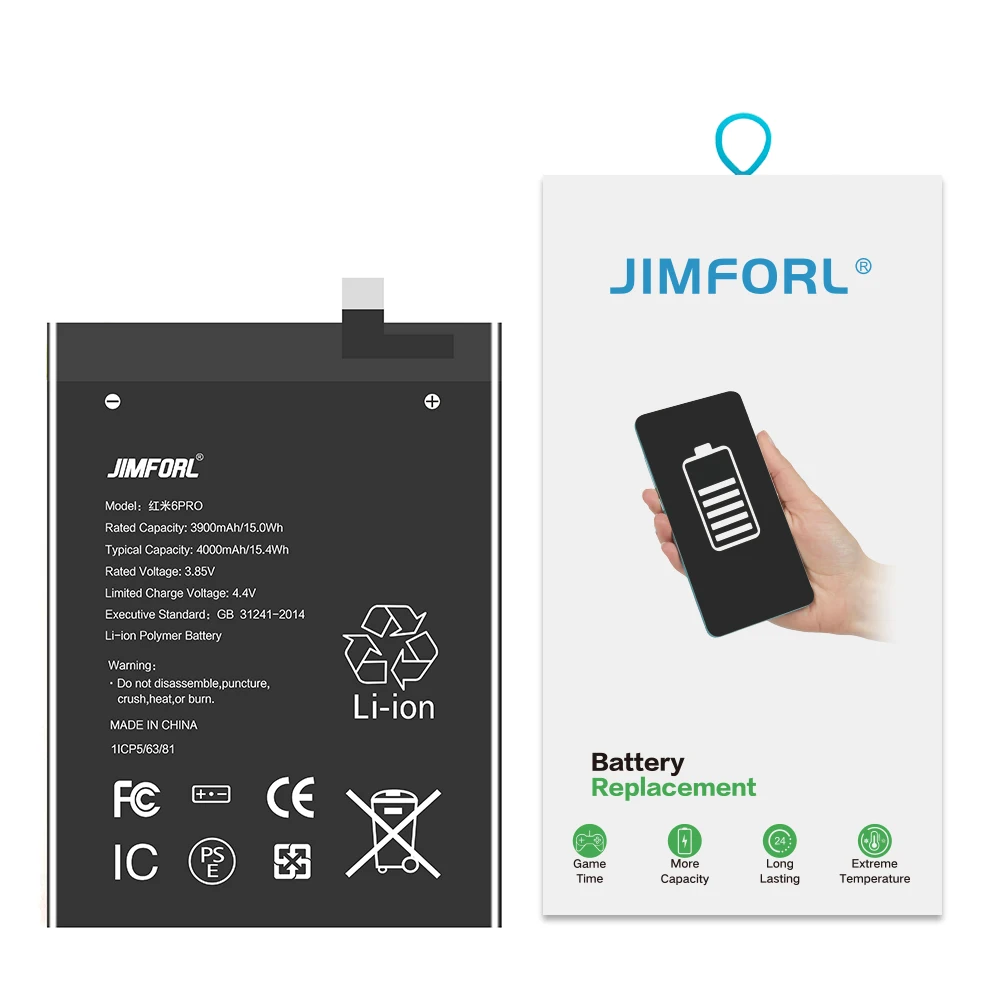 
China mobile phone battery for xiaomi redmi 6 pro battery rechargeable BN47 battery 3.85v 4000mah 