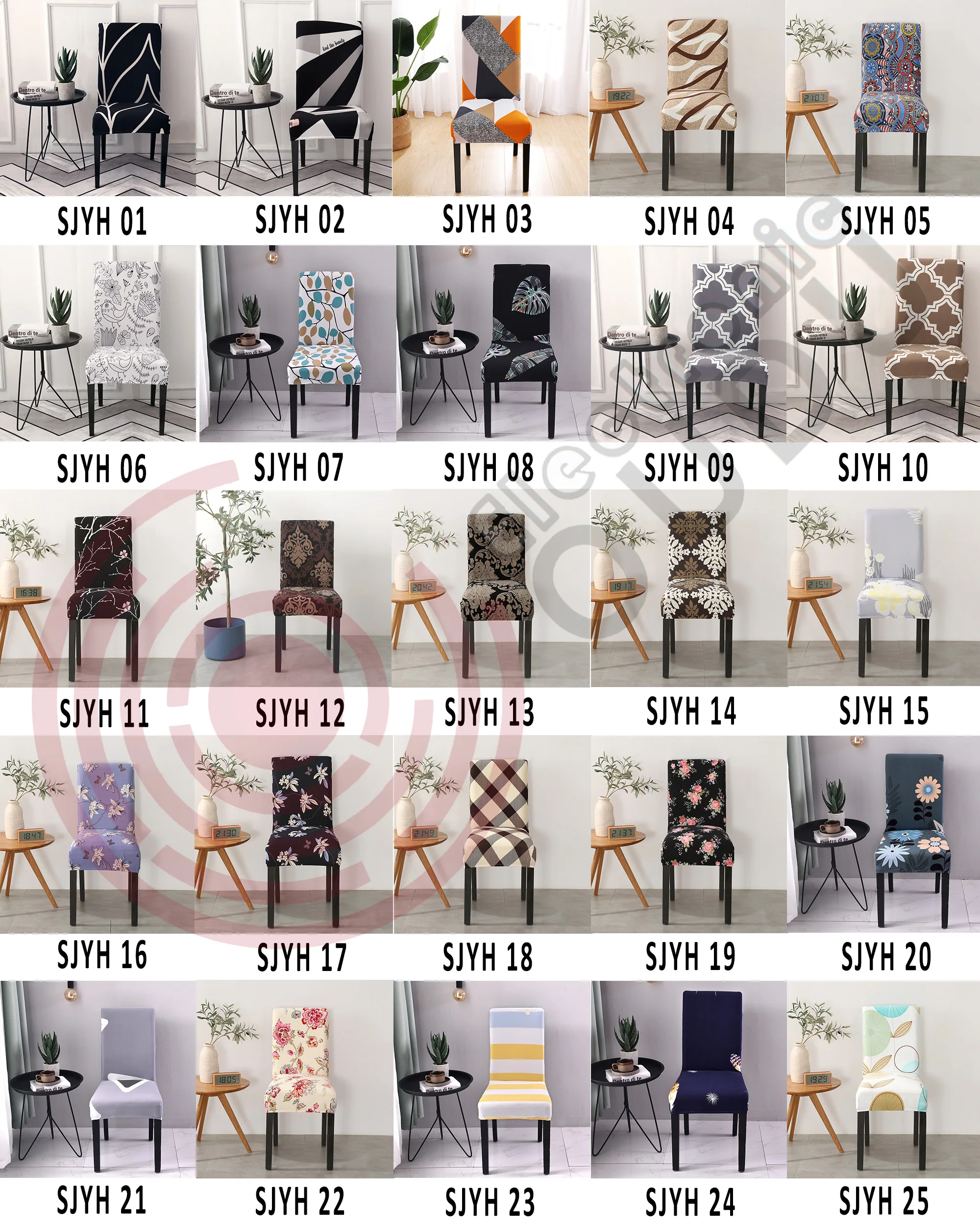 Soft Spandex Fit Stretch Printed Magic Cube Pattern Chair Cover for Living Room