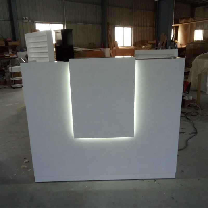 Beauty counter salon furniture bar luxury de for retail store boutique wood round office front spa table black reception desk