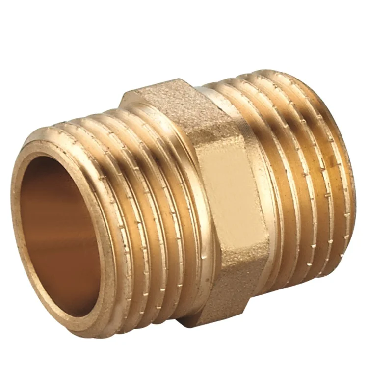 China Manufacturer Full Port Brass Equal Nipple Brass Pipe Fittings for Plumbing System from Yuhuan Zhejiang