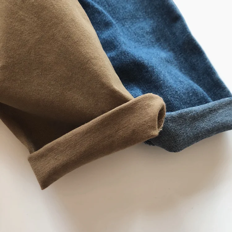 Fashion Casual Pants Kids Jeans Trousers Solid Color Waist Jeans For Kids Boys